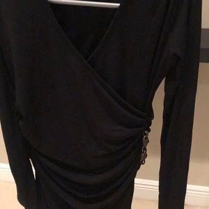 J Lo Little Black Dress with Ruching